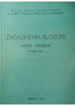 Zagadnienia filozofii wybór tekstów