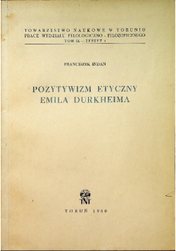 Pozytywizm etyczny Emila Durkheima