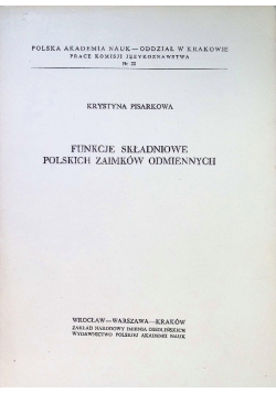 Funkcje składniowe polskich zaimków odmiennych