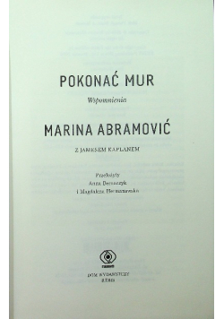 Pokonać mur Wspomnienia Abramović / Kaplan