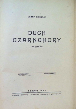 Duch Czarnohory 1937 r.