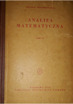 Analiza matematyczna Tom III