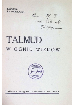Talmud w ogniu wieków 1935 r.