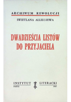 Dwadzieścia listów do przyjaciela