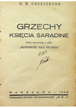 Grzechy księcia Saradine 1928r.