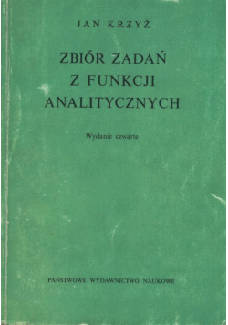 Zbiór zadań z funkcji analitycznych