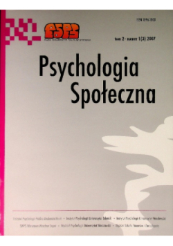 Psychologia społeczna Tom 3 Nr 2 / 08