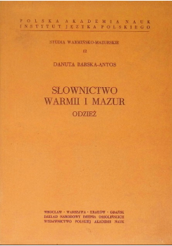 Słownictwo Warmii i Mazur Odzież