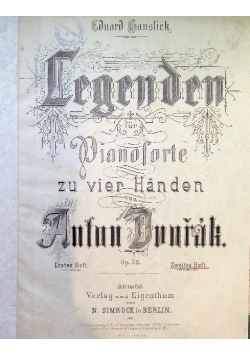 Seller Image  View Larger Image  Legenden fur Pianoforte zu vier Handen. Op. 59. Erstes-Zweites Heft 1881 r.
