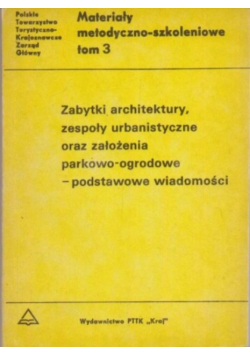 Zabytki architektury zespoły urbanistyczne oraz założenia parkowo ogrodowe - podstawowe wiadomości