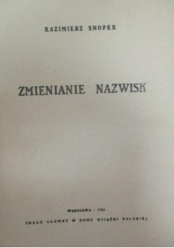Zmienianie nazwisk 1935 r.