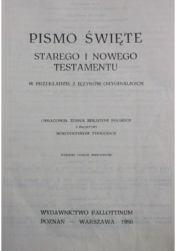 Pismo Święte Starego i Nowego Testamentu