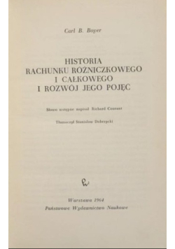 Historia rachunku różniczkowego i całkowego i rozwój jego pojęć
