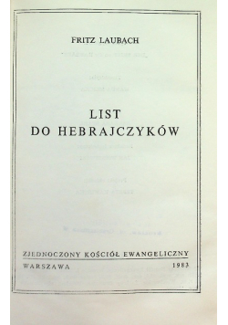 List do Hebrajczyków