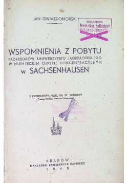 Wspomnienia z pobytu w Sachsenhause 1945 r.