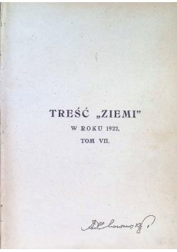 Treść ziemi w roku Tom VII 1922 r.