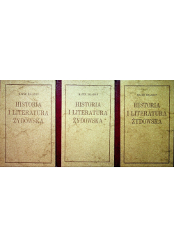 Historia i literatura Żydowska Tom I i III