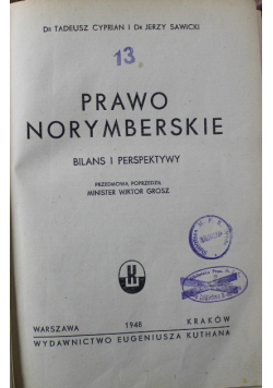 Prawo norymberskie Bilans i perspektywy 1948 r.