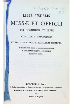 Liber usualis missae et officii