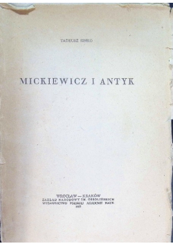 Mickiewicz i antyk