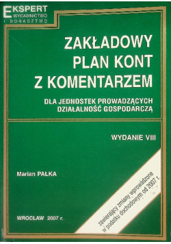 Zakładowy plan kont z komentarzem