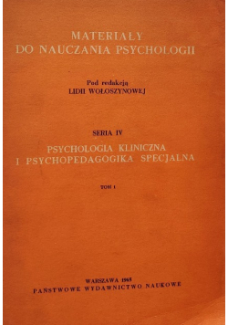 Psychologia kliniczna i psychopedagogika specjalna Tom 2