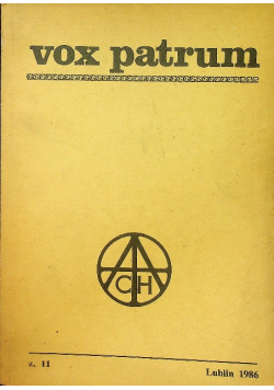 Vox Patrum Zeszyt 11