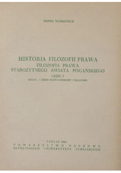 Historia Filozfoii Prawa  Filozofia Prawa Starożytnego Świata Pogańskiego Część I