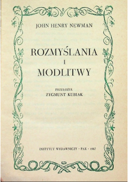 Rozmyślania i modlitwy