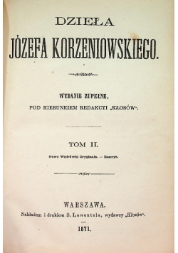 Korzeniowski Dzieła Tom 2 1871 r.