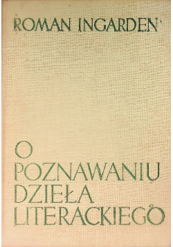 O poznawaniu dzieła literackiego