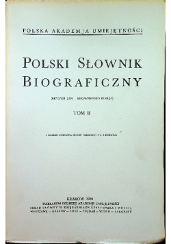 Polski słownik Biograficzny Tom II