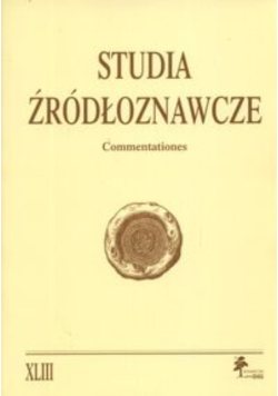 Studia źródłoznawcze tom XLIII