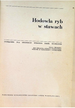 Hodowla ryb w stawach