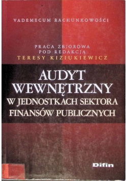 Audyt wewnętrzny w jednostkach sektora finansów publicznych