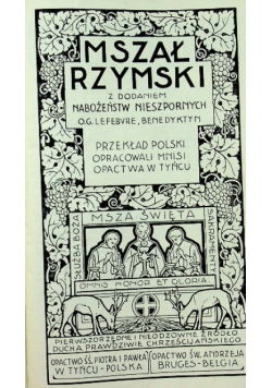 Mszał Rzymski z dodaniem nabożeństw nieszpornych 1949 r.