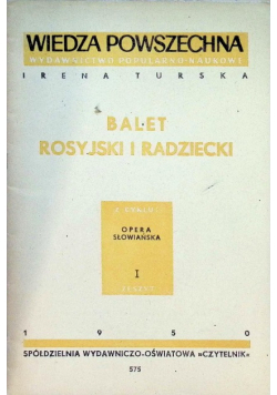 Balet rosyjski i radziecki Zeszyt I 1950 r.