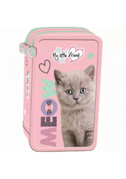Piórnik potrójny z wyposażeniem Fluffy Kitty