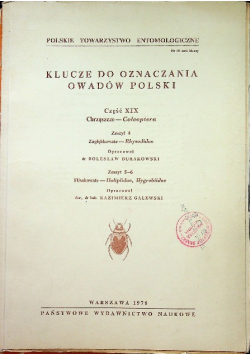 Klucze do oznaczania owadów Polski Część XIX Zeszyt 4 do 6