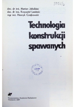 Technologia konstrukcji spawanych