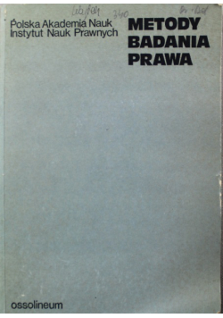 Metody badania prawa materiały sympozjum Warszawa 28 - 29 IV 1971 r