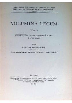 Volumina Legum Tom X konstytucje sejmu grodzieńskiego z 1793 roku