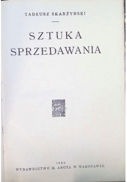 Sztuka sprzedawania 1923 r.