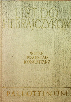 List do Hebrajczyków Wstęp przekład komentarz