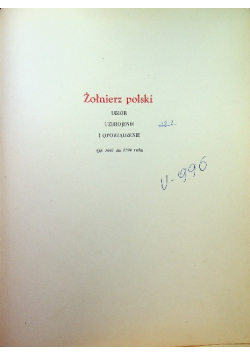 Żołnierz polski ubiór uzbrojenie oporządzenie