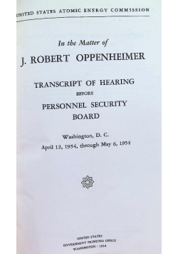 Transcript of Hearing before Personal Security Board