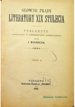 Główne prądy literatury XIX stulecia 1882 r .