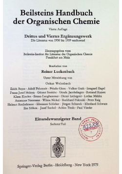 Beilsteins Handbuch der Organischen Chemie Vol 21 / 6