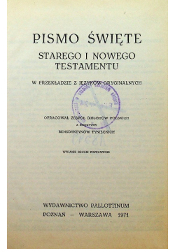 Pismo Święte Starego i Nowego Testamentu