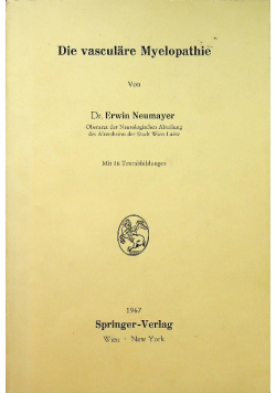 Die vasculare Myelopathie